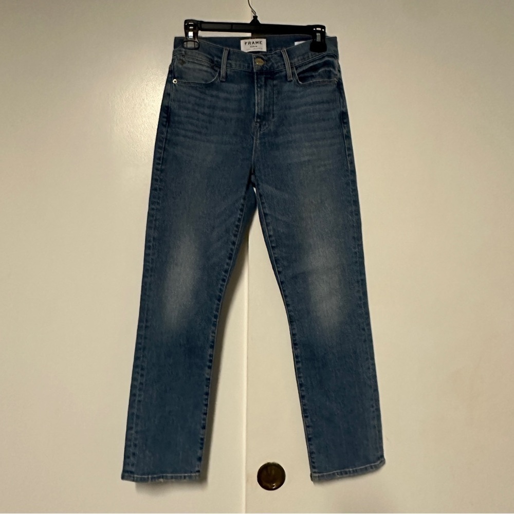 Frame Le High Straight Denim Jeans in Bixby Size 26
